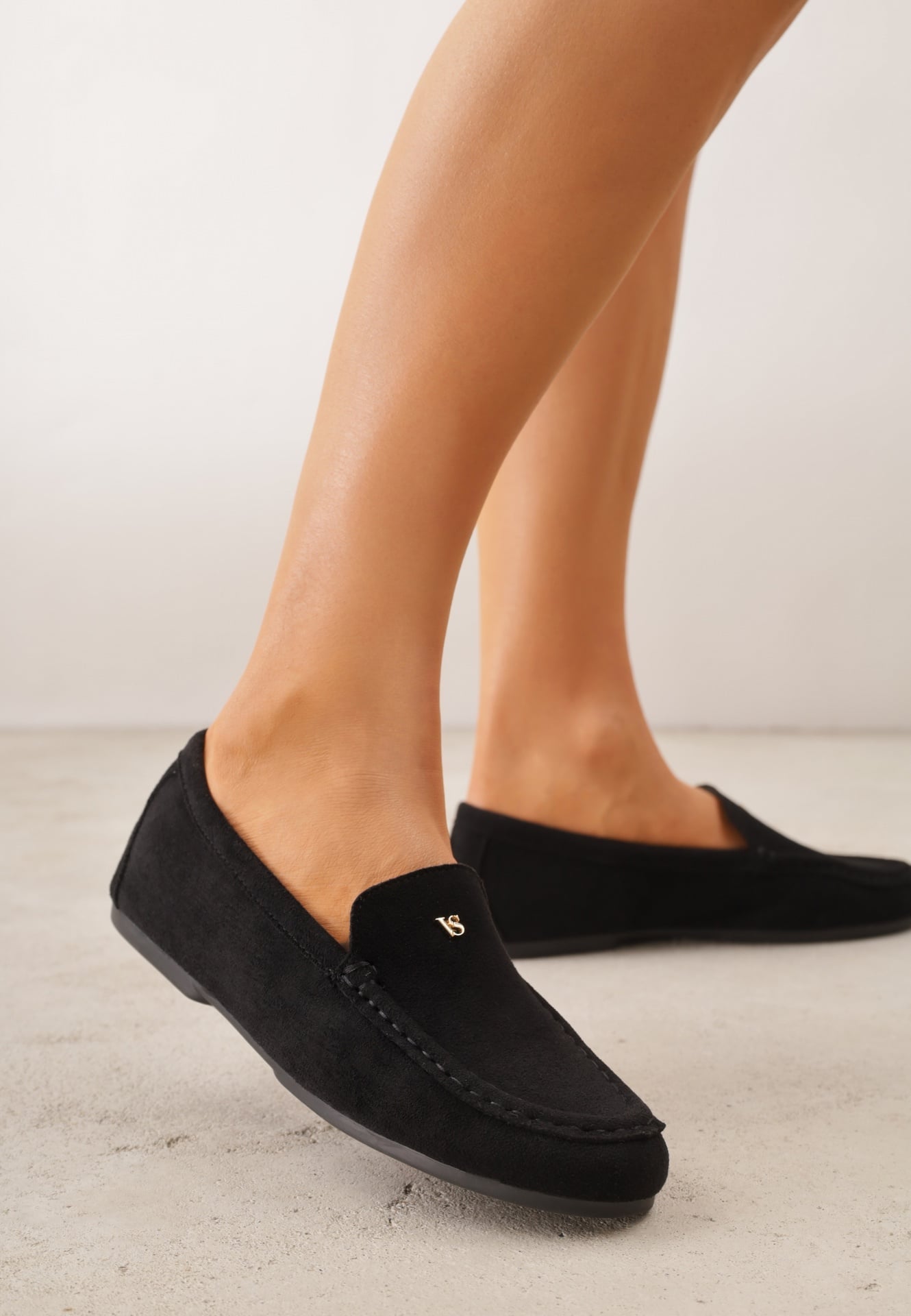 Czarne Mokasyny VICES z Wkładką ze Skóry Naturalnej i Metalicznym Elementem Alcimene