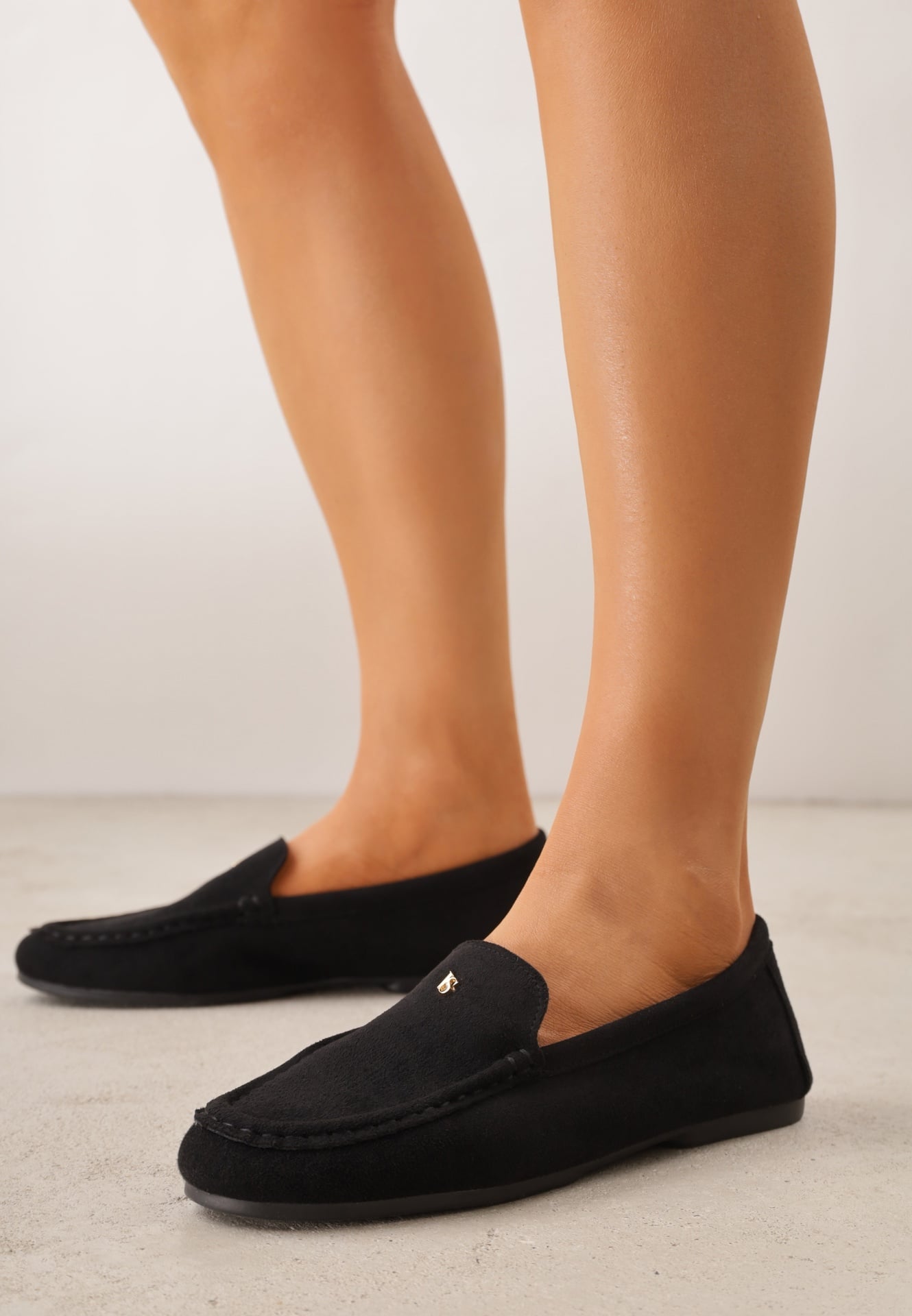 Czarne Mokasyny VICES z Wkładką ze Skóry Naturalnej i Metalicznym Elementem Alcimene