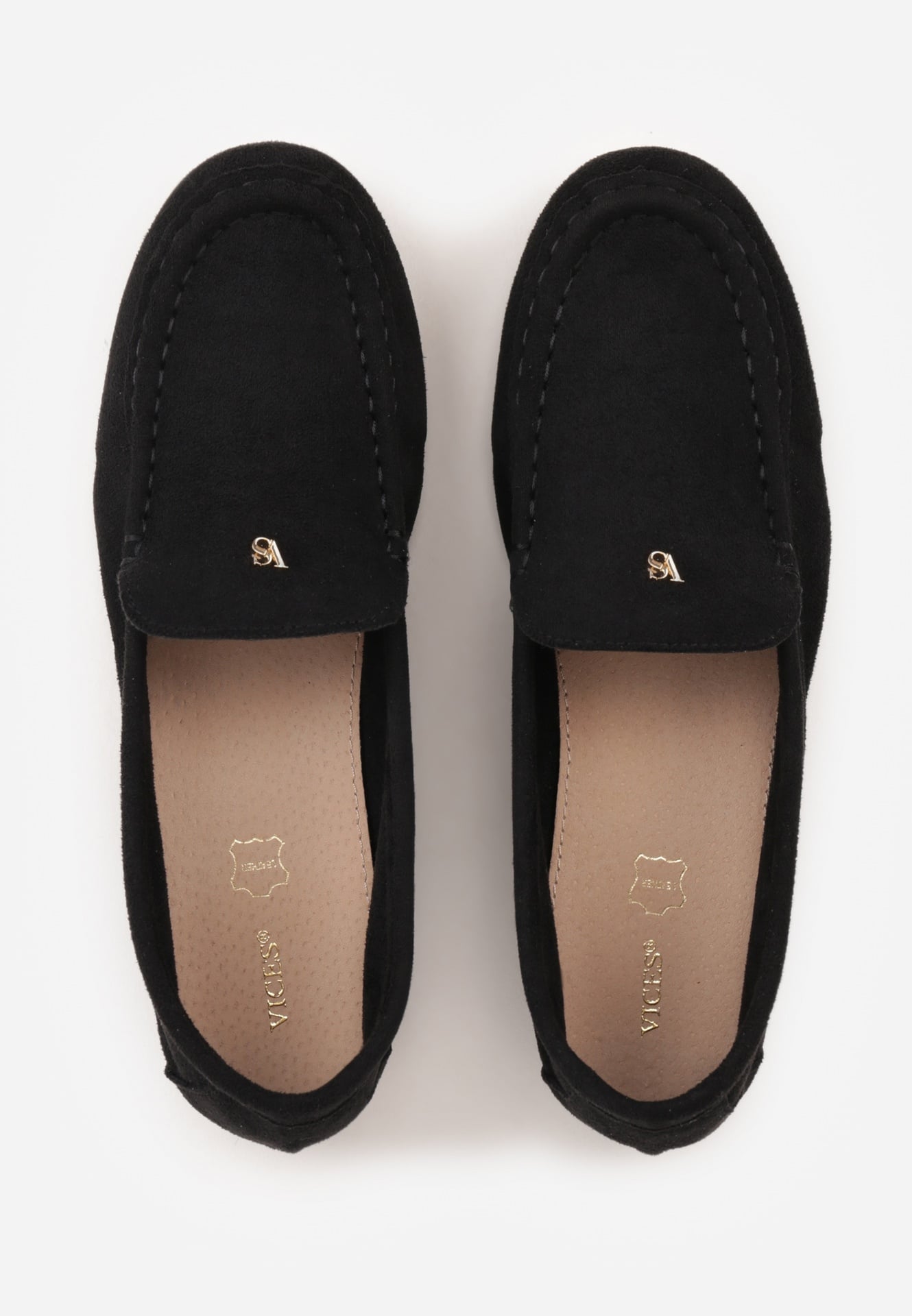 Czarne Mokasyny VICES z Wkładką ze Skóry Naturalnej i Metalicznym Elementem Alcimene