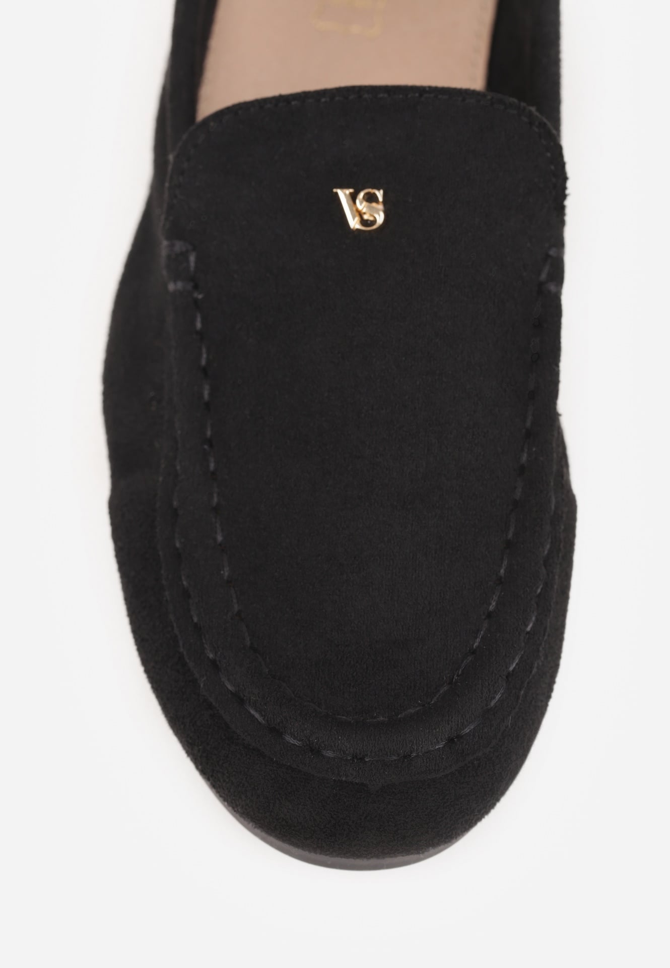 Czarne Mokasyny VICES z Wkładką ze Skóry Naturalnej i Metalicznym Elementem Alcimene