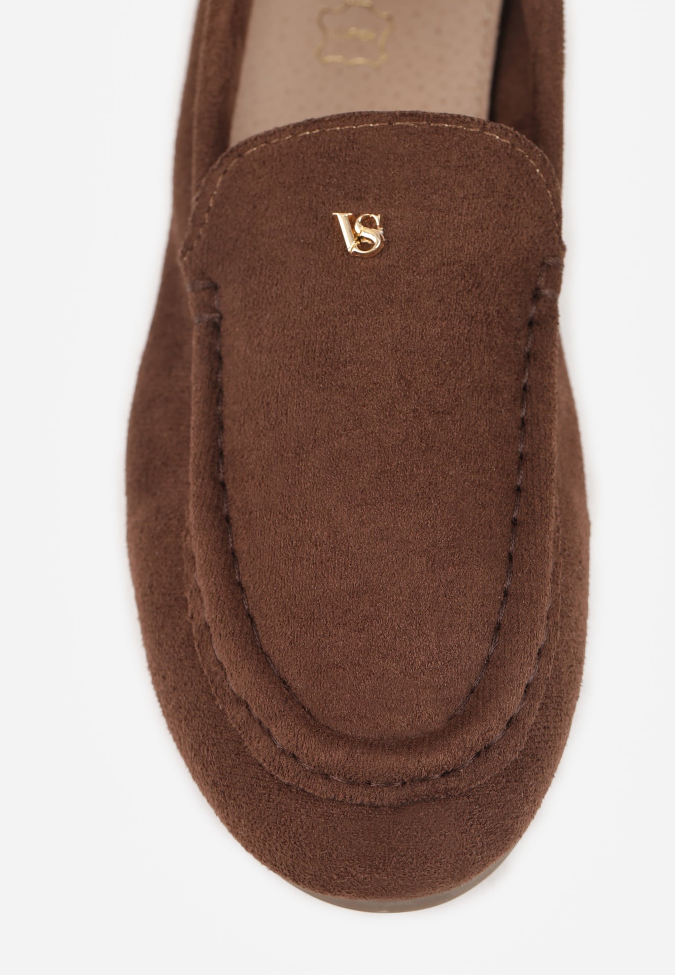 Brązowe Mokasyny VICES z Wkładką ze Skóry Naturalnej i Metalicznym Elementem Alcimene