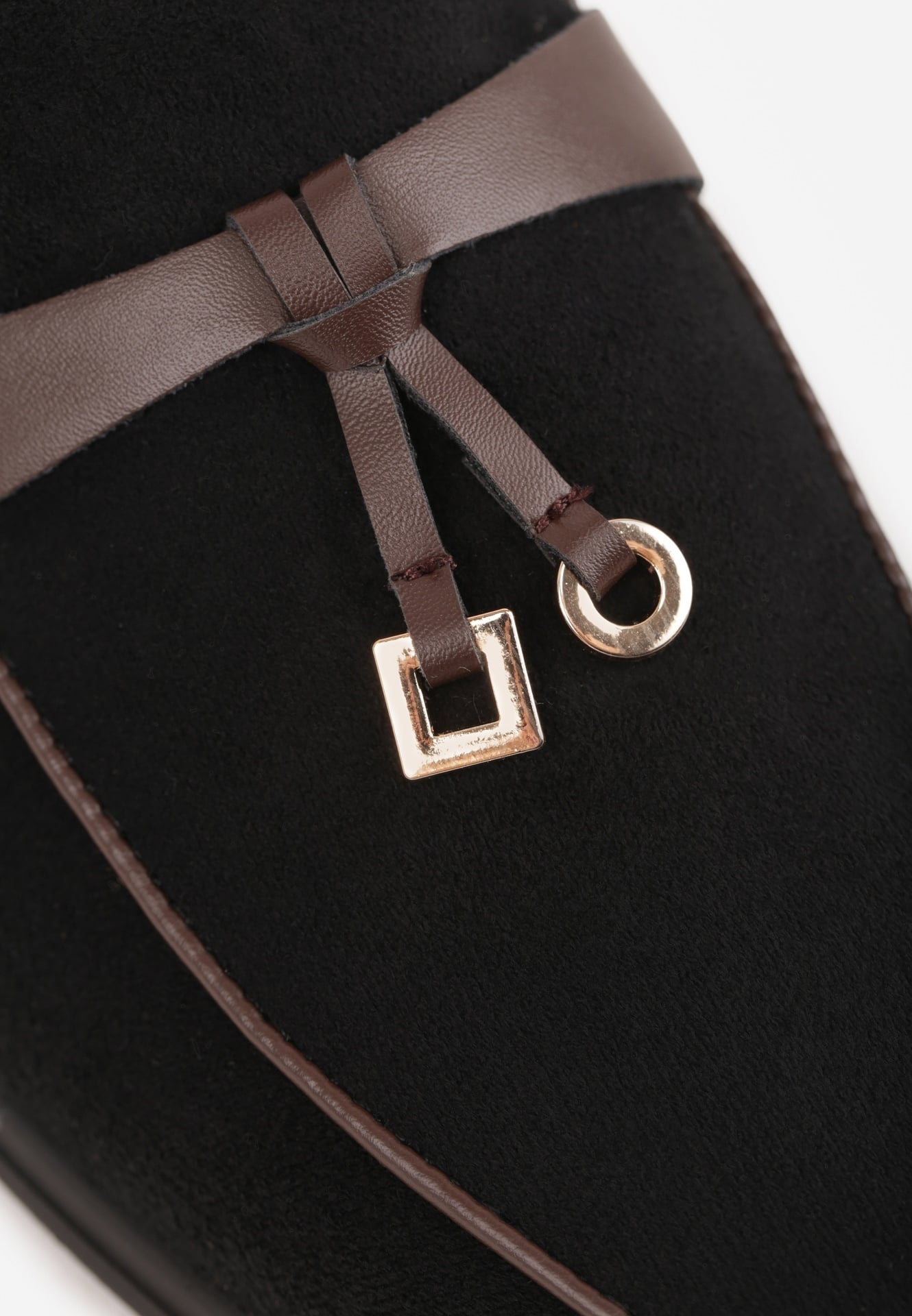 Czarne Mokasyny VICES z Imitacji Zamszu z Wkładką ze Skóry Naturalnej Dispova