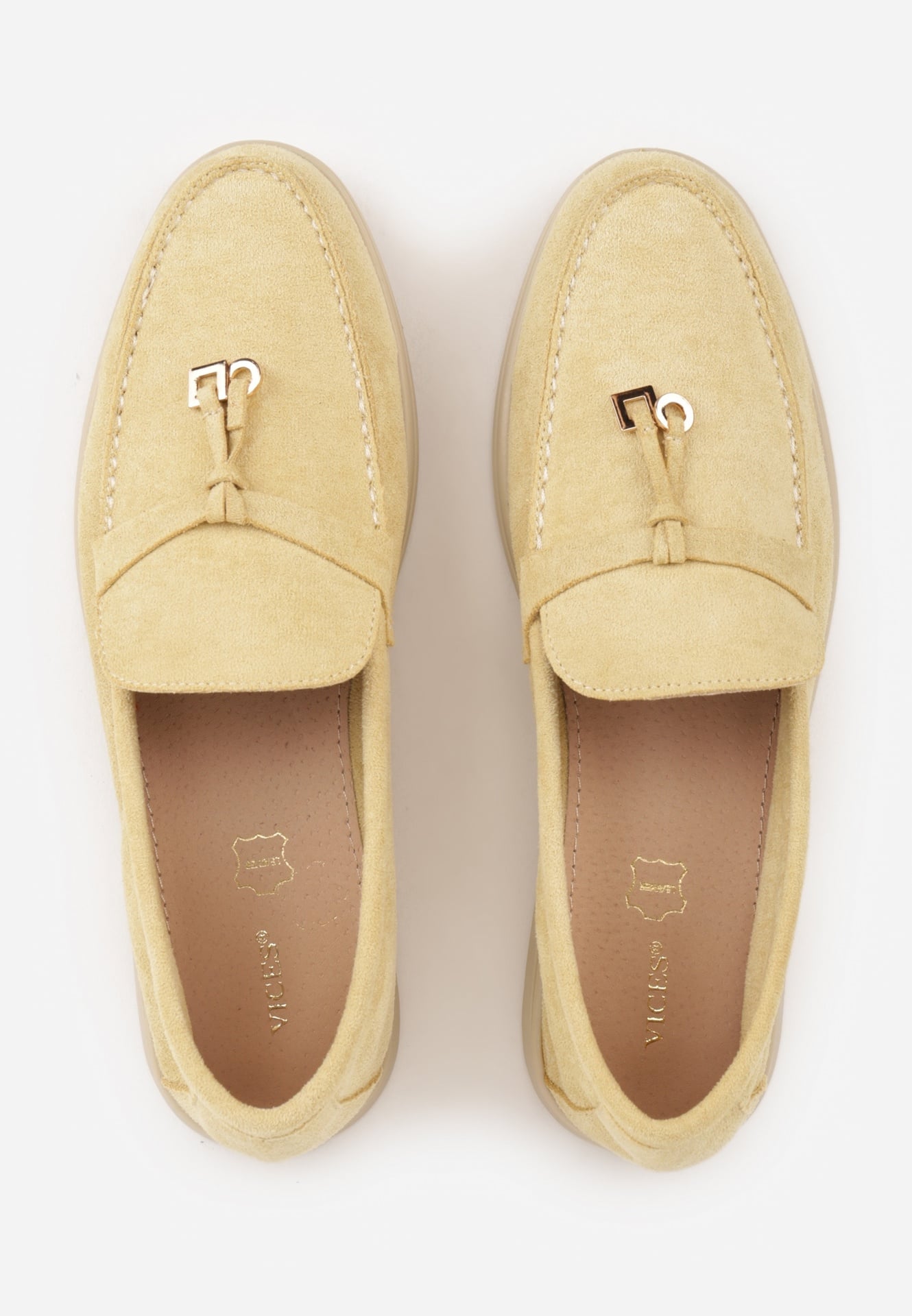 Żółte Mokasyny VICES Casualowe ze Skórzaną Wkładką i Metalowymi Ozdobami Dinsmore