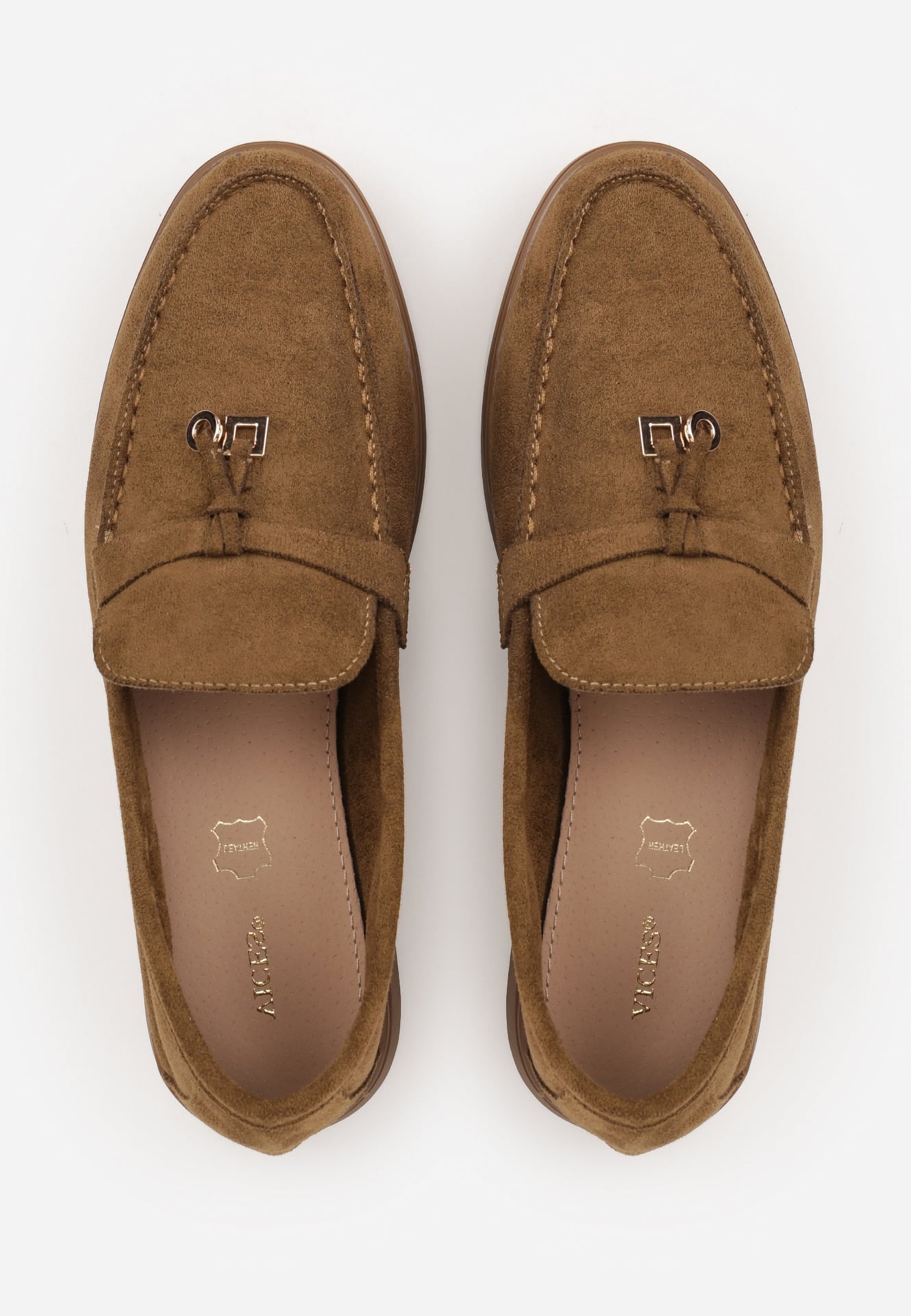 Zielone Mokasyny VICES Casualowe ze Skórzaną Wkładką i Metalowymi Ozdobami Dinsmore