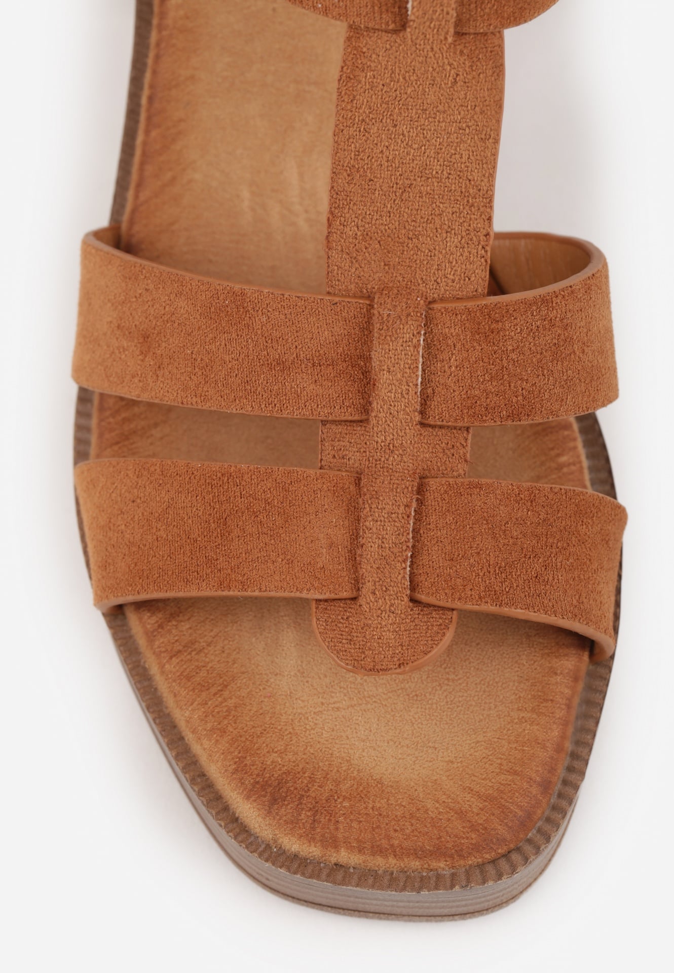 Brązowe Sandały VICES na Słupku i Platformie z Geometrycznymi Paskami Undilis