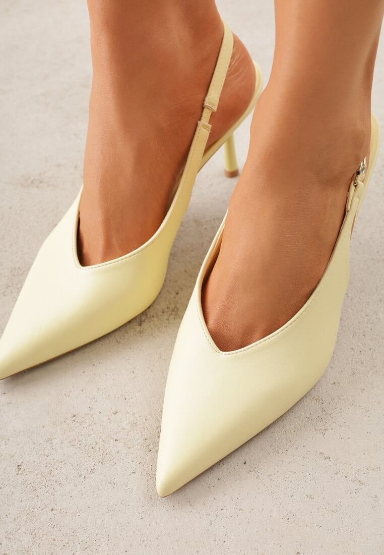 Pantofi stiletto Natonale Galbeni