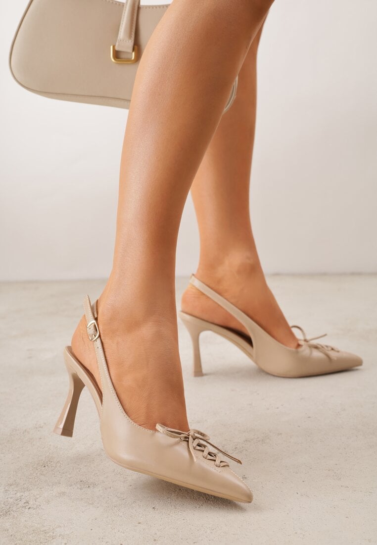 Pantofi stiletto Azimuna Bej închis