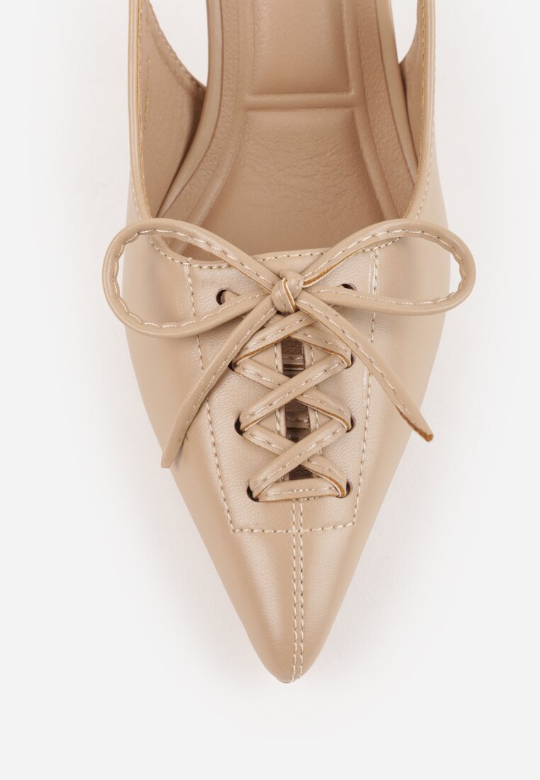 Pantofi stiletto Azimuna Bej închis