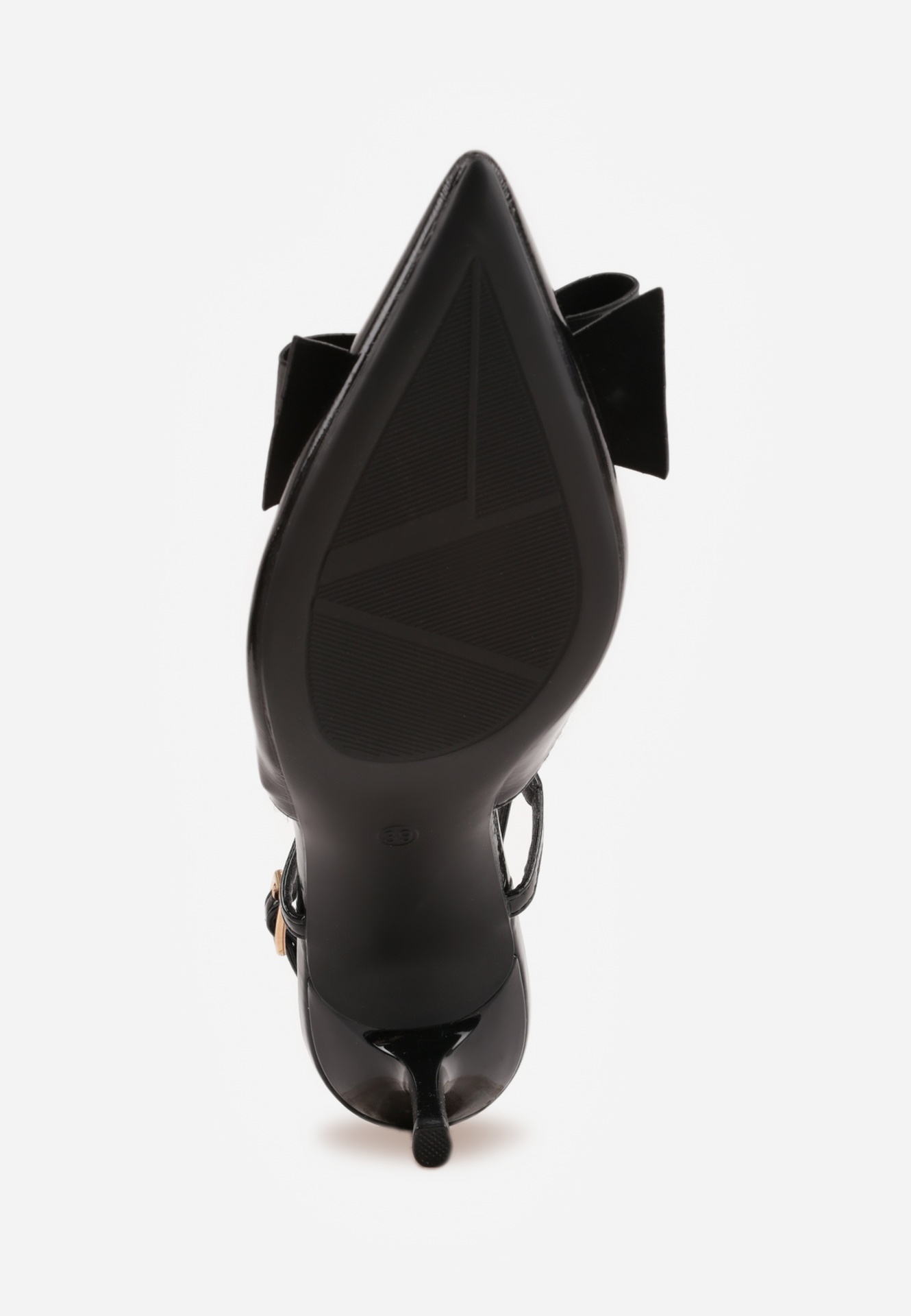 Czarne Szpilki VICES z Aplikacją w Kształcie Kokardy Evithe