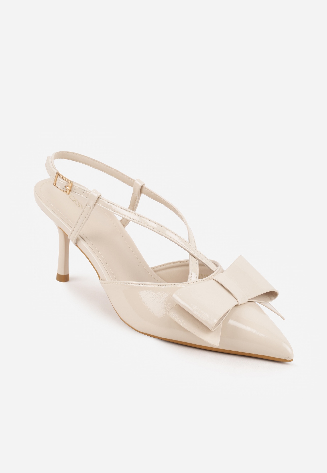 Beżowe Szpilki VICES z Aplikacją w Kształcie Kokardy Evithe