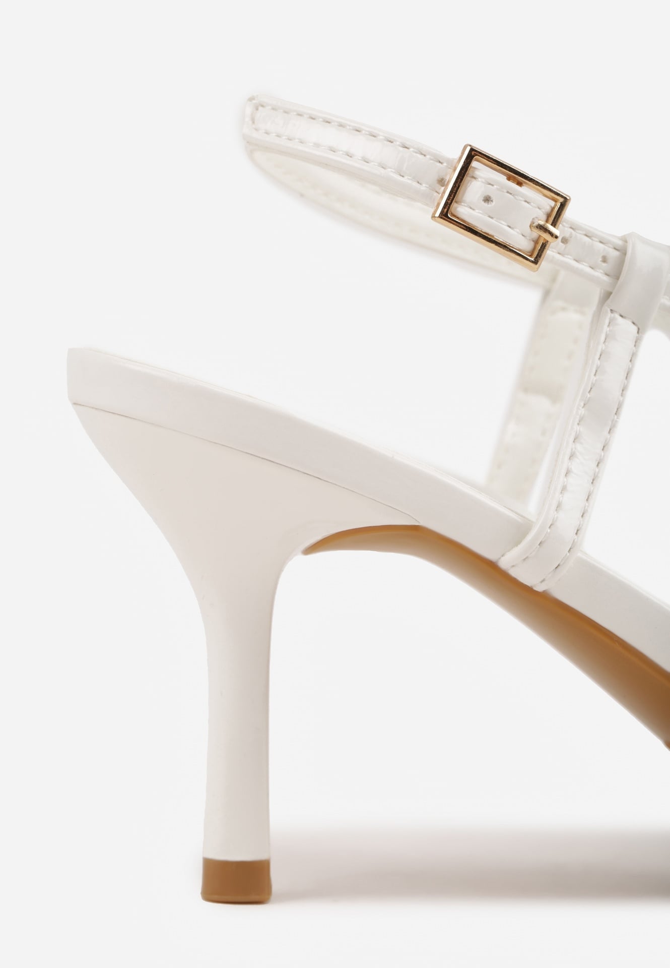 Białe Szpilki VICES z Aplikacją w Kształcie Kokardy Evithe