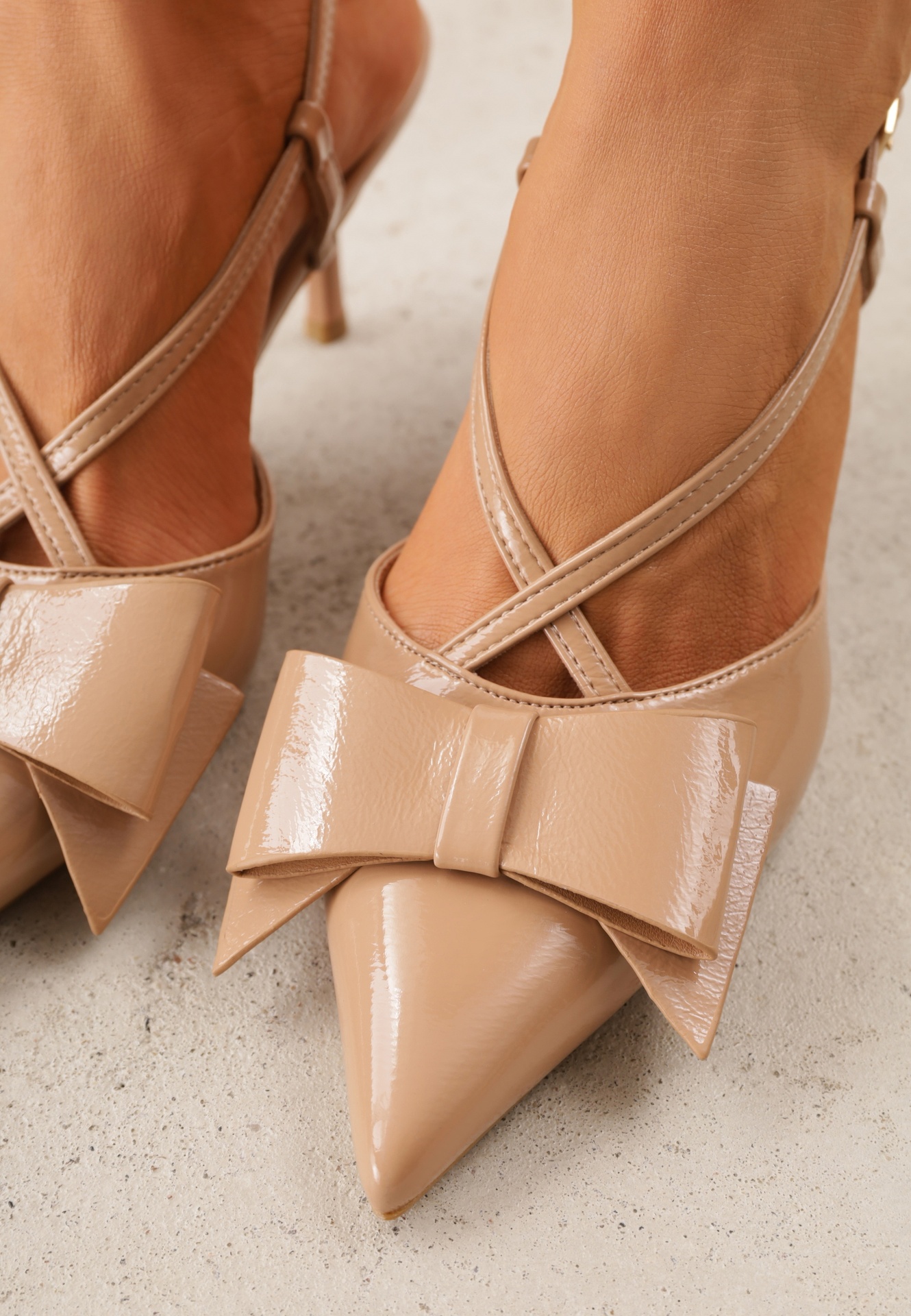 Pantofi stiletto Evithe Bej închis