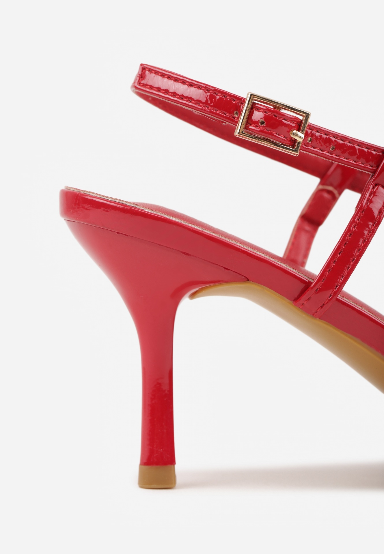 Czerwone Szpilki VICES z Aplikacją w Kształcie Kokardy Evithe