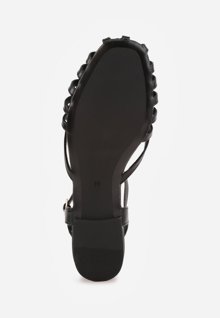 Czarne Sandały VICES Ozdobione Cienkimi Paskami Calodora