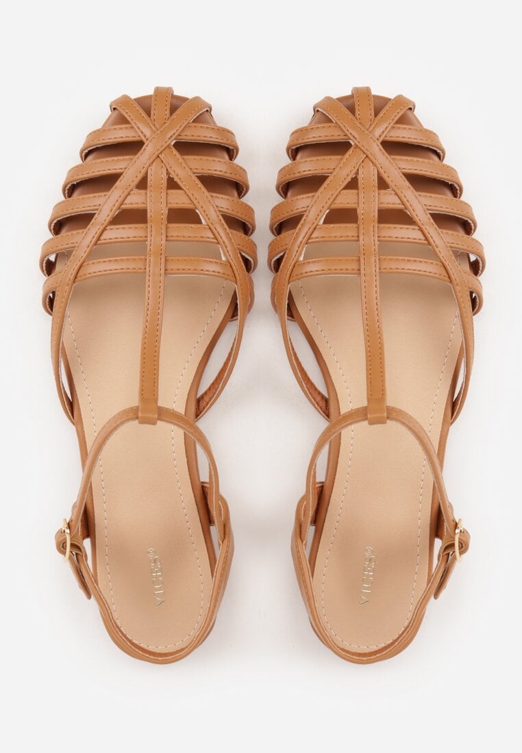 Brązowe Sandały VICES Ozdobione Cienkimi Paskami Calodora