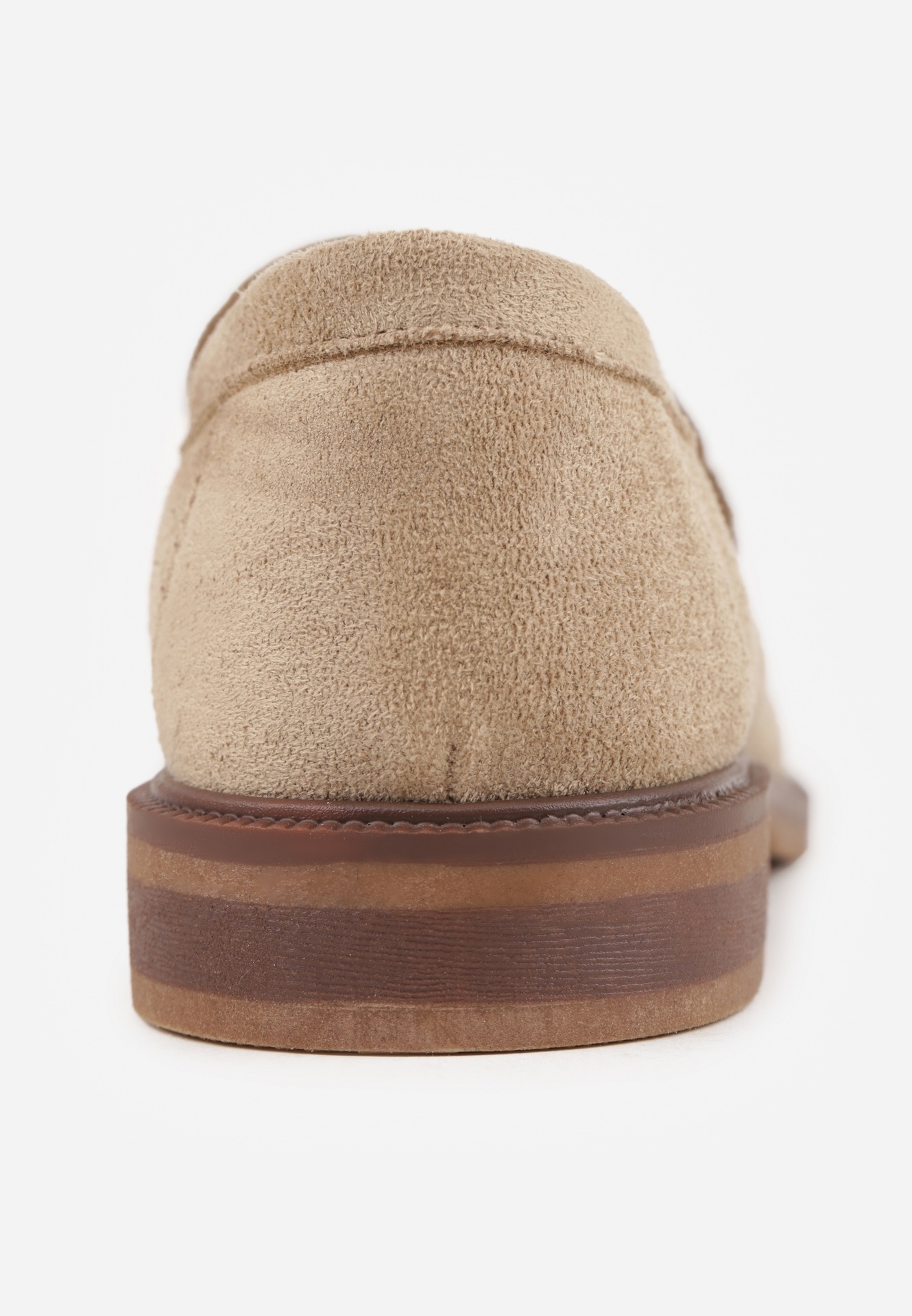 Beżowe Mokasyny VICES ze Skórzaną Wkładką i Metaliczną Ozdobą Sereisana