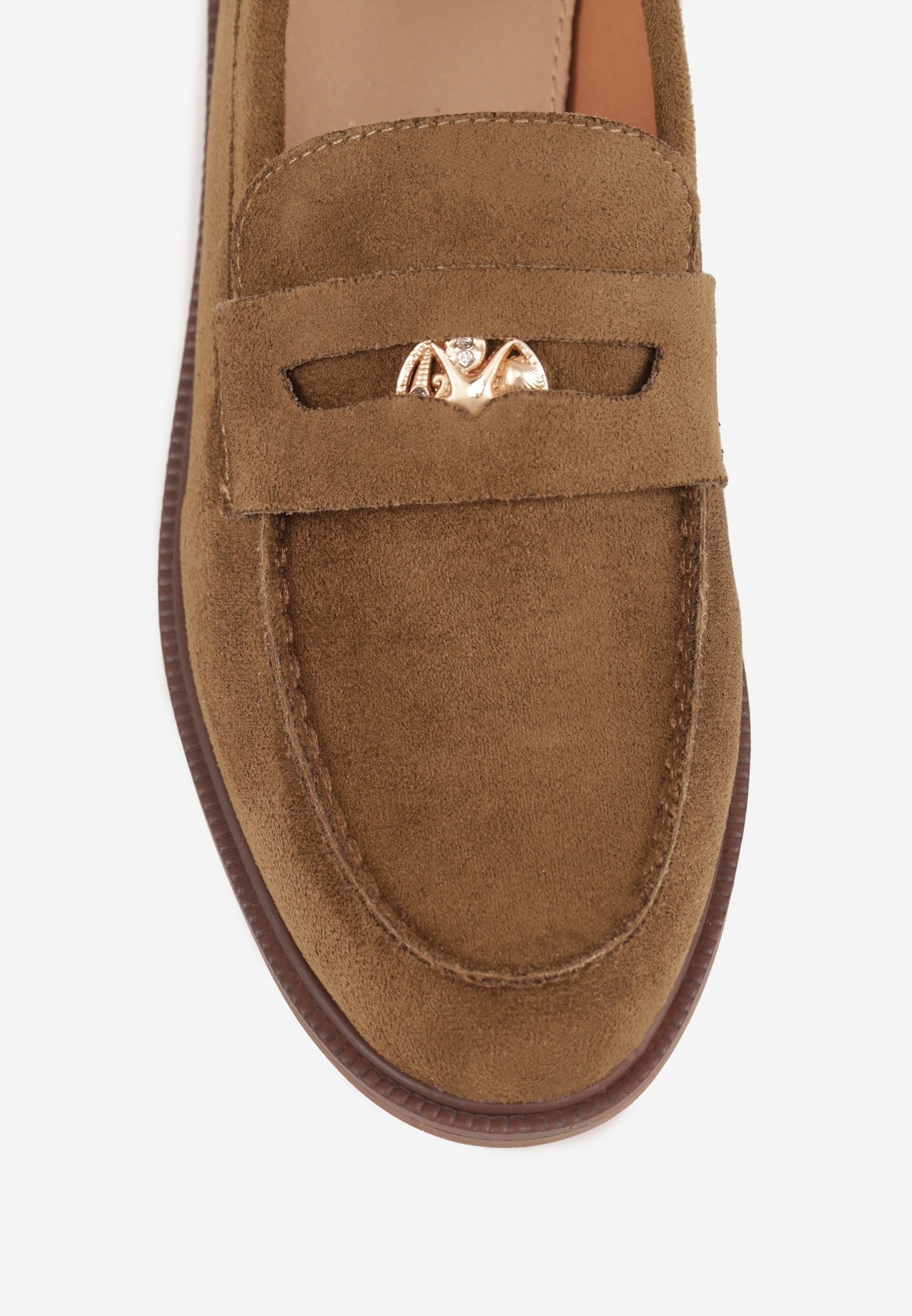 Zielone Mokasyny VICES ze Skórzaną Wkładką i Metaliczną Ozdobą Sereisana