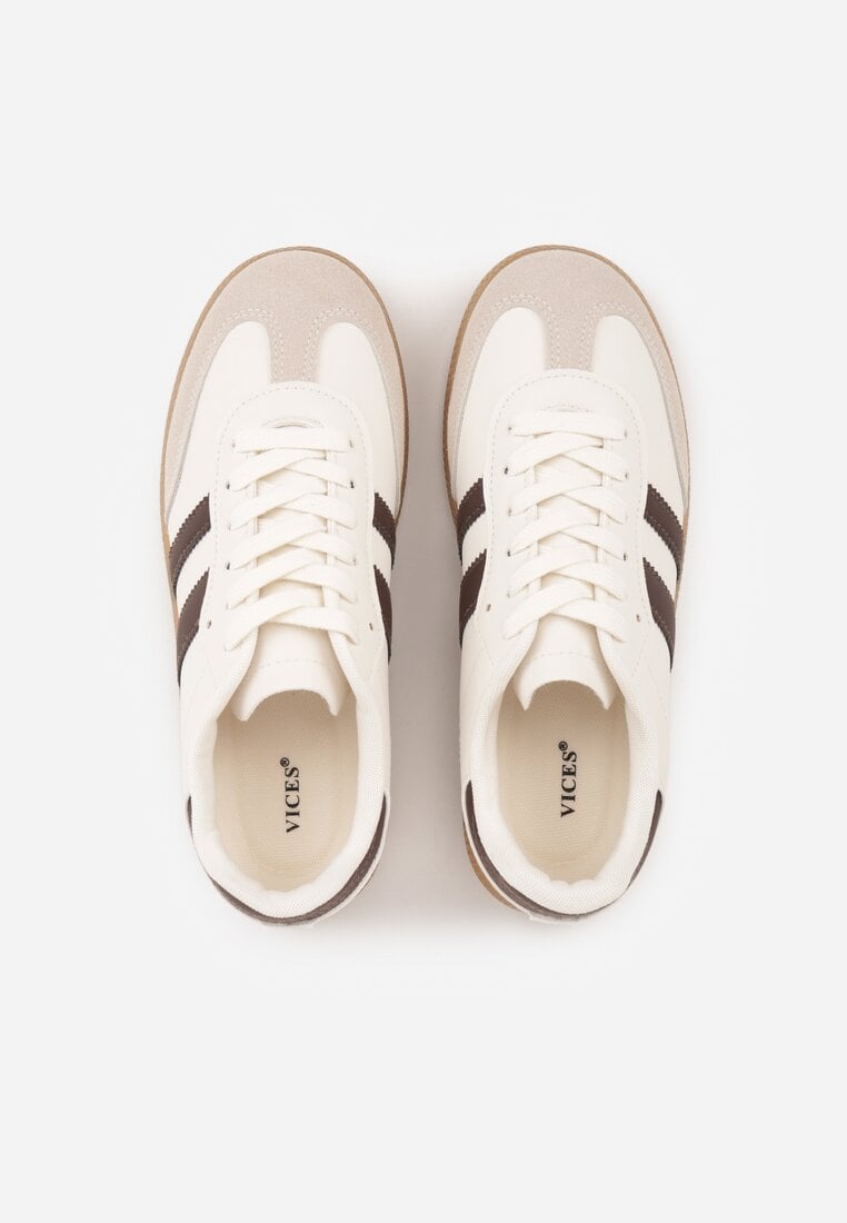 Beżowo-Brązowe Sneakersy VICES o Fasonie Klasycznych Tenisówek Azimina