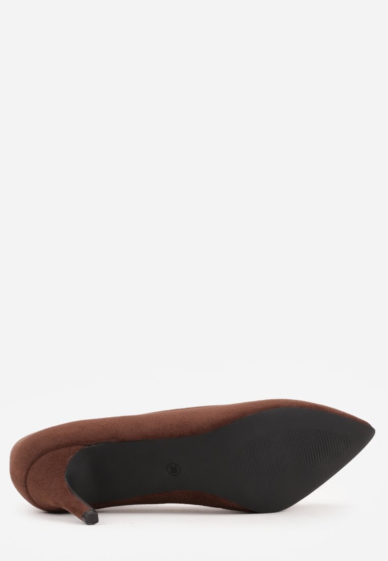 Brązowe Casualowe Szpilki Vices z Wkładką ze Skóry Naturalnej Cleinae