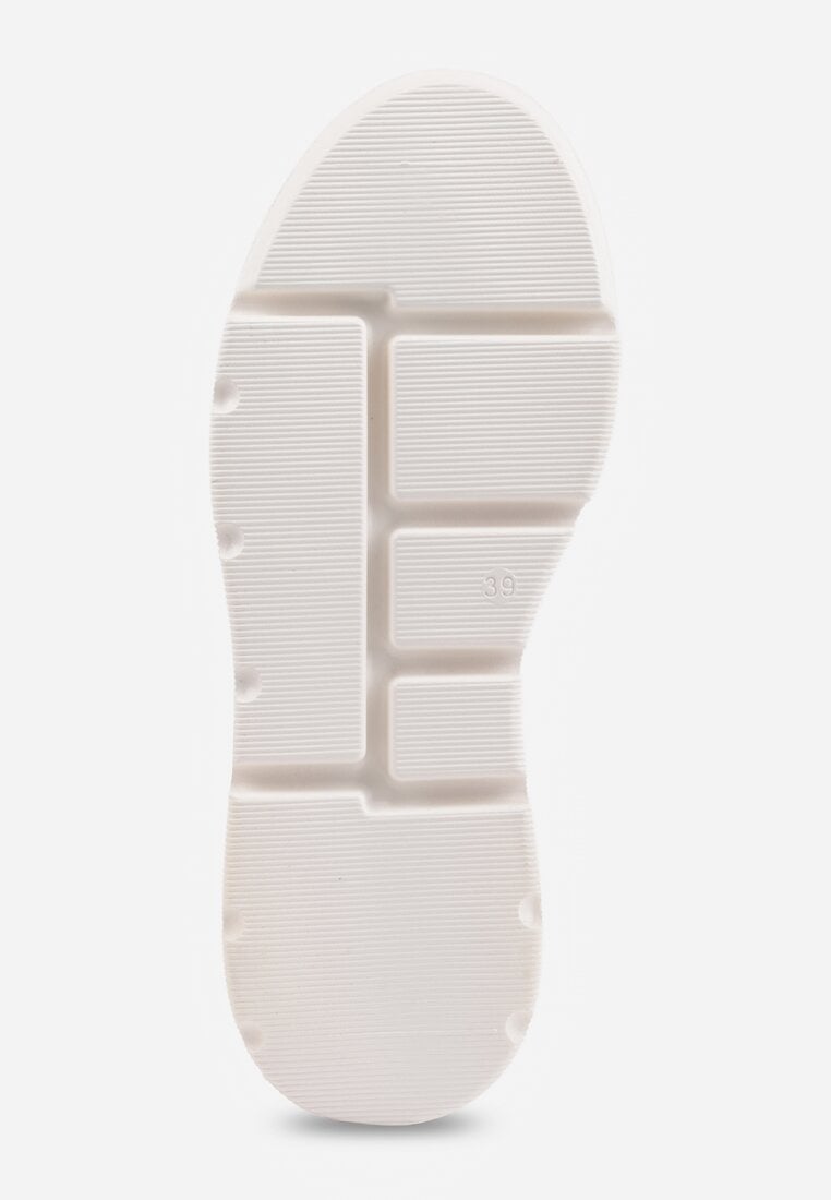 Jasnobrązowe Sneakersy Vices na Platformie Ozdobione Metaliczną Aplikacją Tatellia