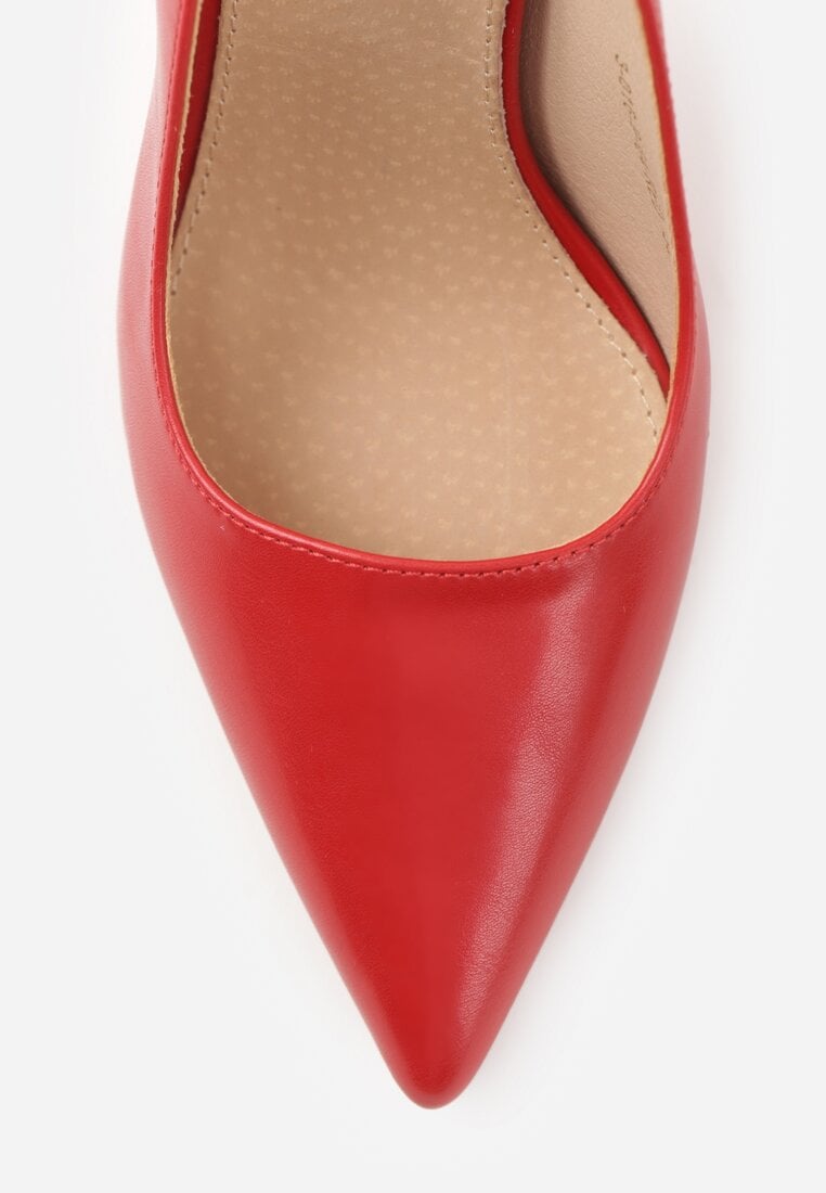 Czerwone Szpilki VICES Slingback z Wkładką ze Skóry Naturalnej  Zoretta