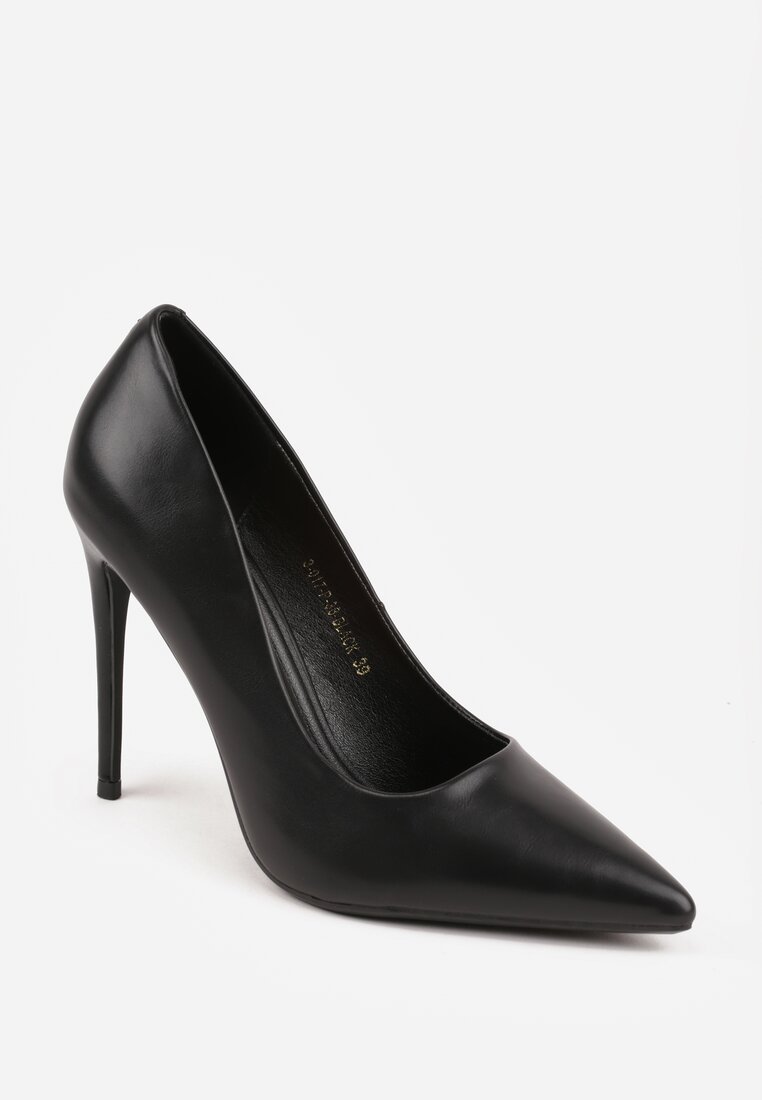 Czarne Gładkie Szpilki VICES w Klasycznym Stylu Temilis