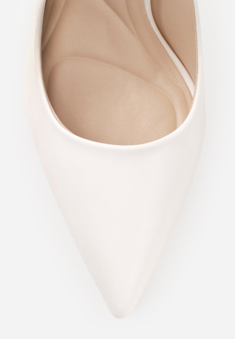 Białe Gładkie Szpilki VICES w Klasycznym Stylu Temilis