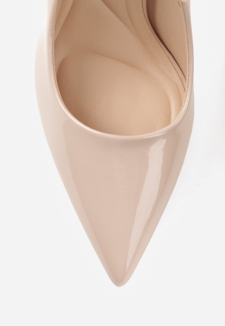 Beżowe Lakierowane Szpilki VICES o Klasycznym Fasonie Corsinia