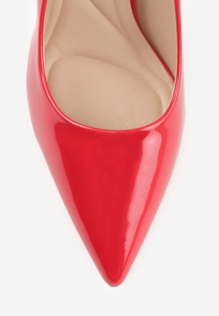 Czerwone Lakierowane Szpilki VICES o Klasycznym Fasonie Corsinia