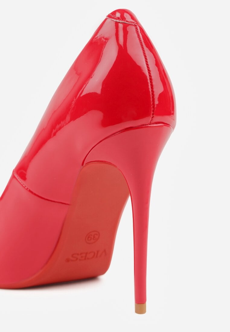 Czerwone Lakierowane Szpilki VICES o Klasycznym Fasonie Corsinia