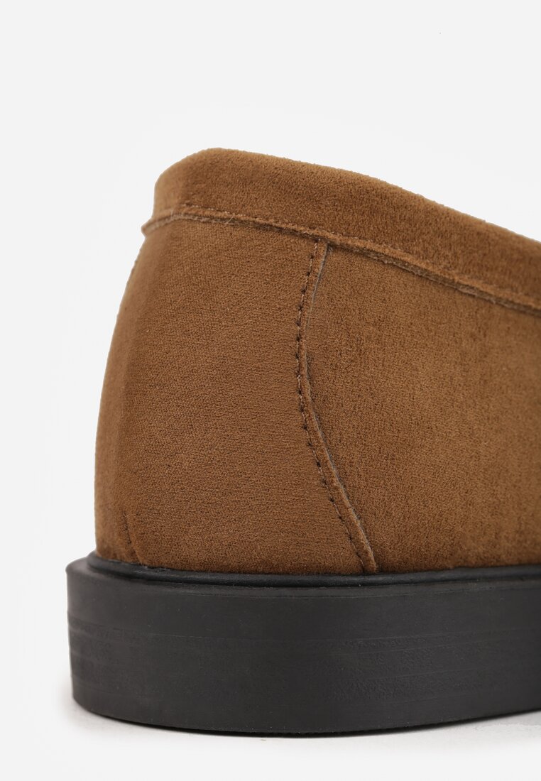 Jasnobrązowe Mokasyny VICES z Wkładką ze Skóry Naturalnej i Przeszyciami Astanie