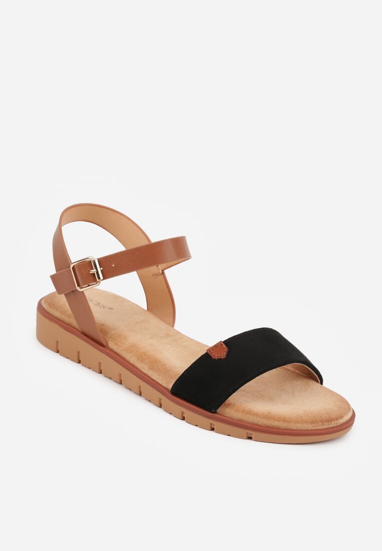 Czarne Sandały VICES w Stylu Basic z Paskiem z Klamerką Loretha