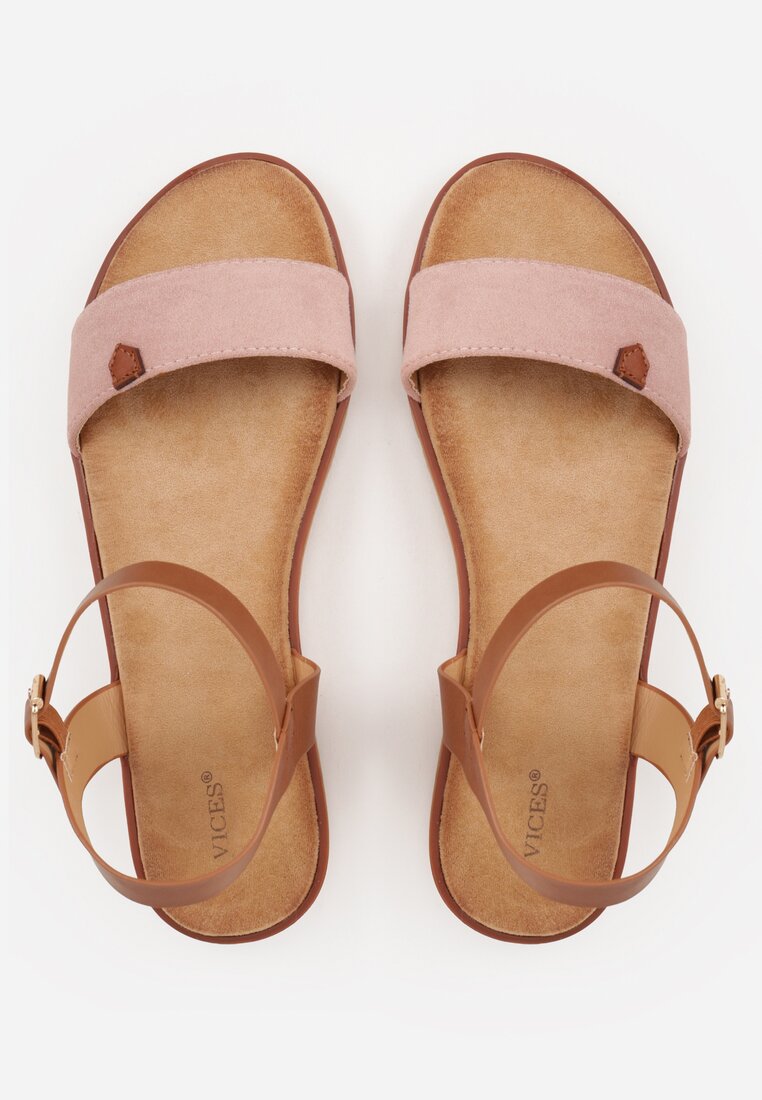 Różowe Sandały VICES w Stylu Basic z Paskiem z Klamerką Loretha