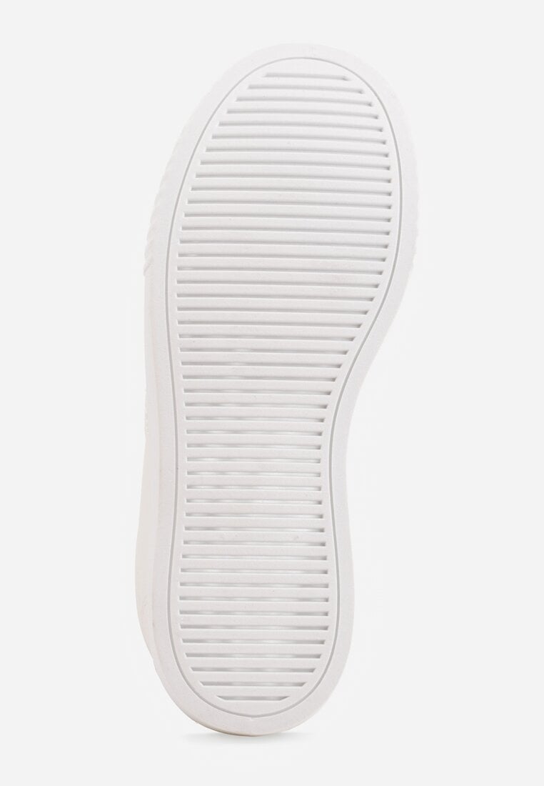 Białe Sneakersy na Tłoczonej Platformie Zeaninia