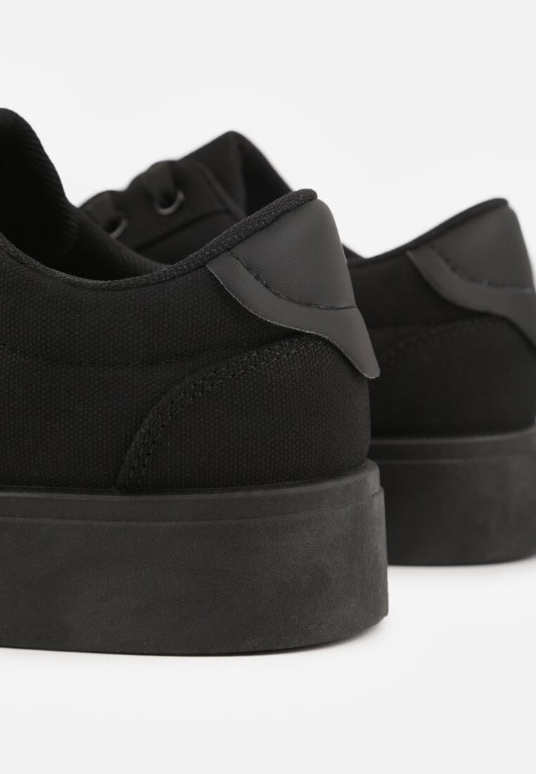 Czarne Chunky Sneakersy na Tłoczonej Platformie Trianne