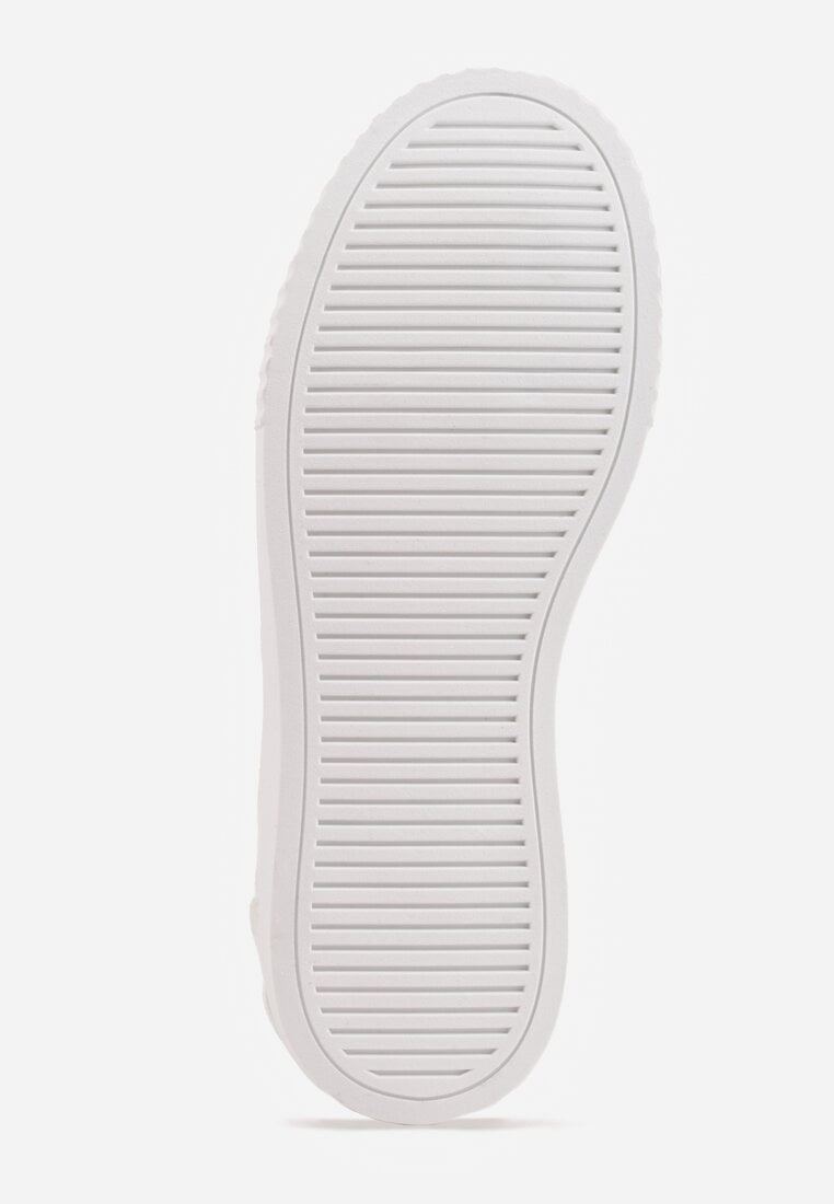 Białe Chunky Sneakersy na Tłoczonej Platformie Trianne