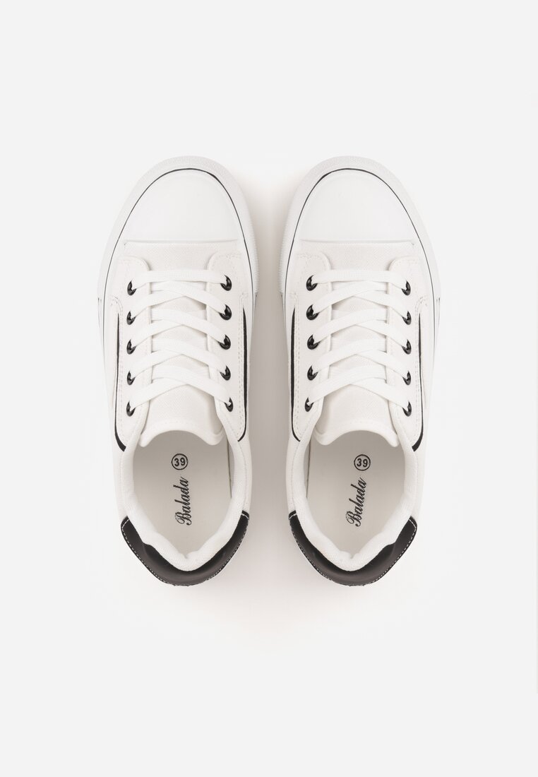 Biało-Czarne Trampki o Klasycznym Fasonie na Platformie Opheme