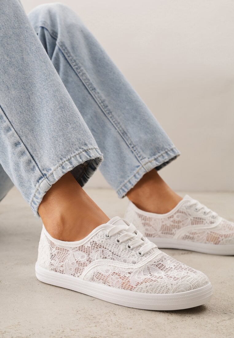 Białe Koronkowe Tenisówki Taralita