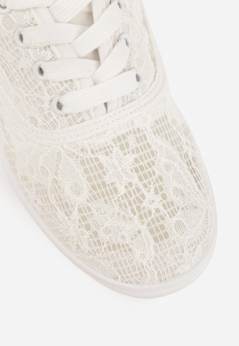Białe Koronkowe Tenisówki Taralita