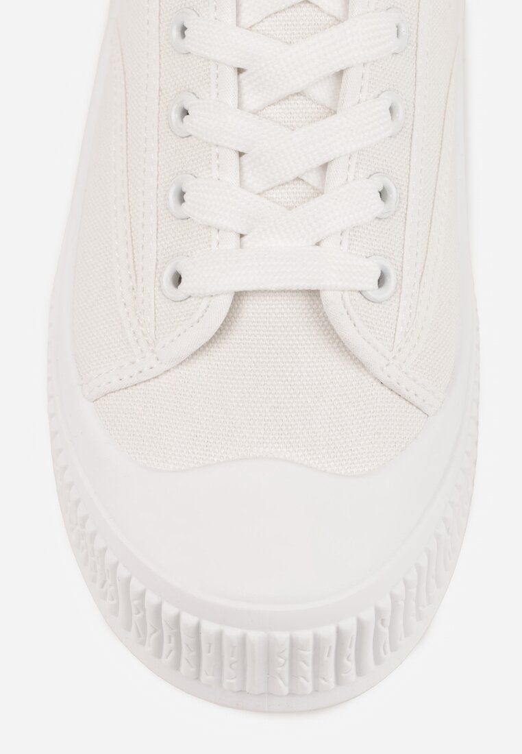 Białe Klasyczne Trampki na Żłobionej Podeszwie Levanatia