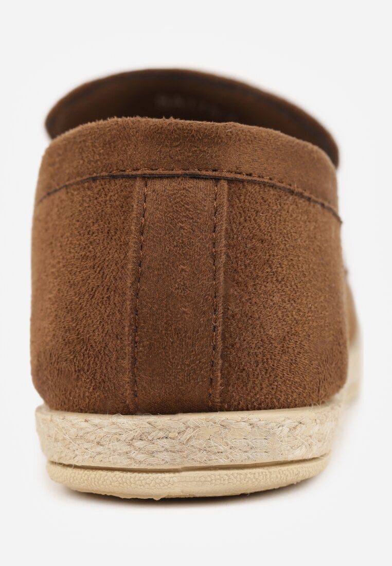 Brązowe Mokasyny z Plecionką w Stylu Boho Galenatea