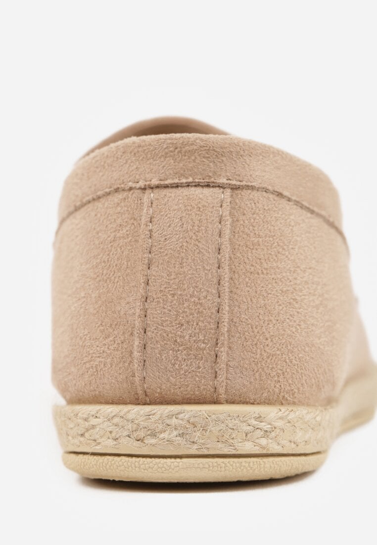 Ciemnobeżowe Mokasyny z Plecionką w Stylu Boho Galenatea