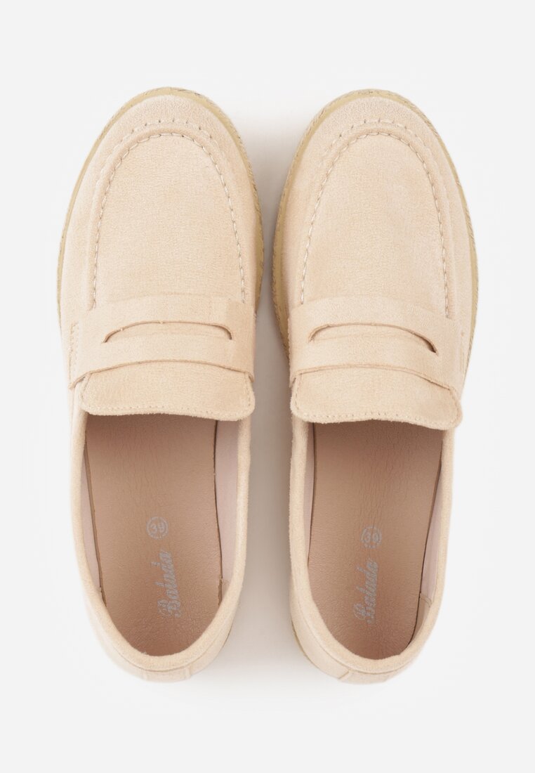 Beżowe Mokasyny z Plecionką w Stylu Boho Galenatea