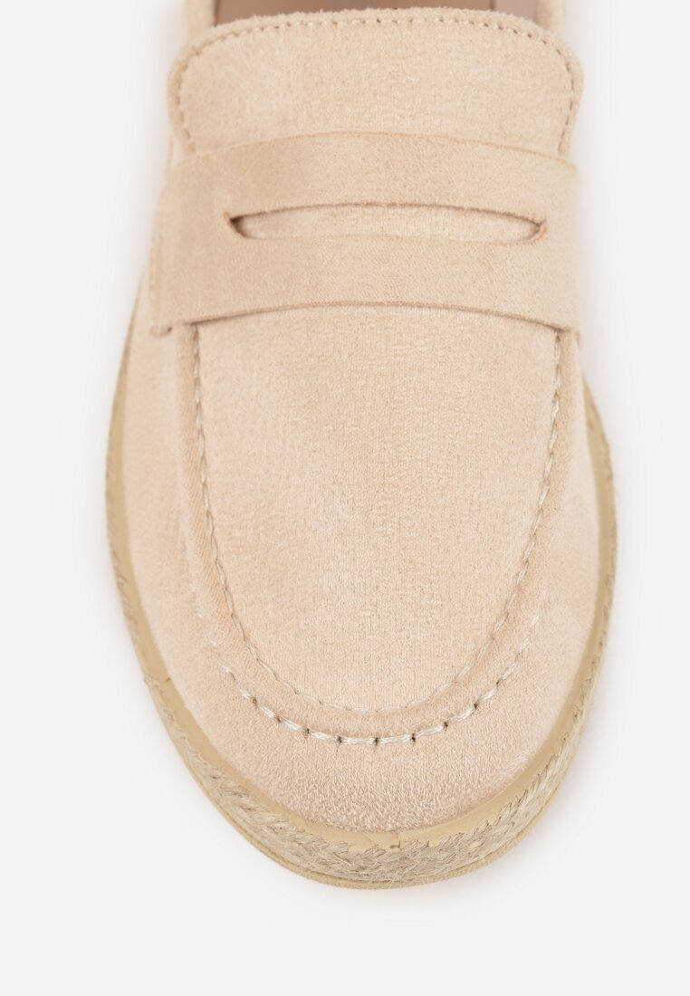 Beżowe Mokasyny z Plecionką w Stylu Boho Galenatea