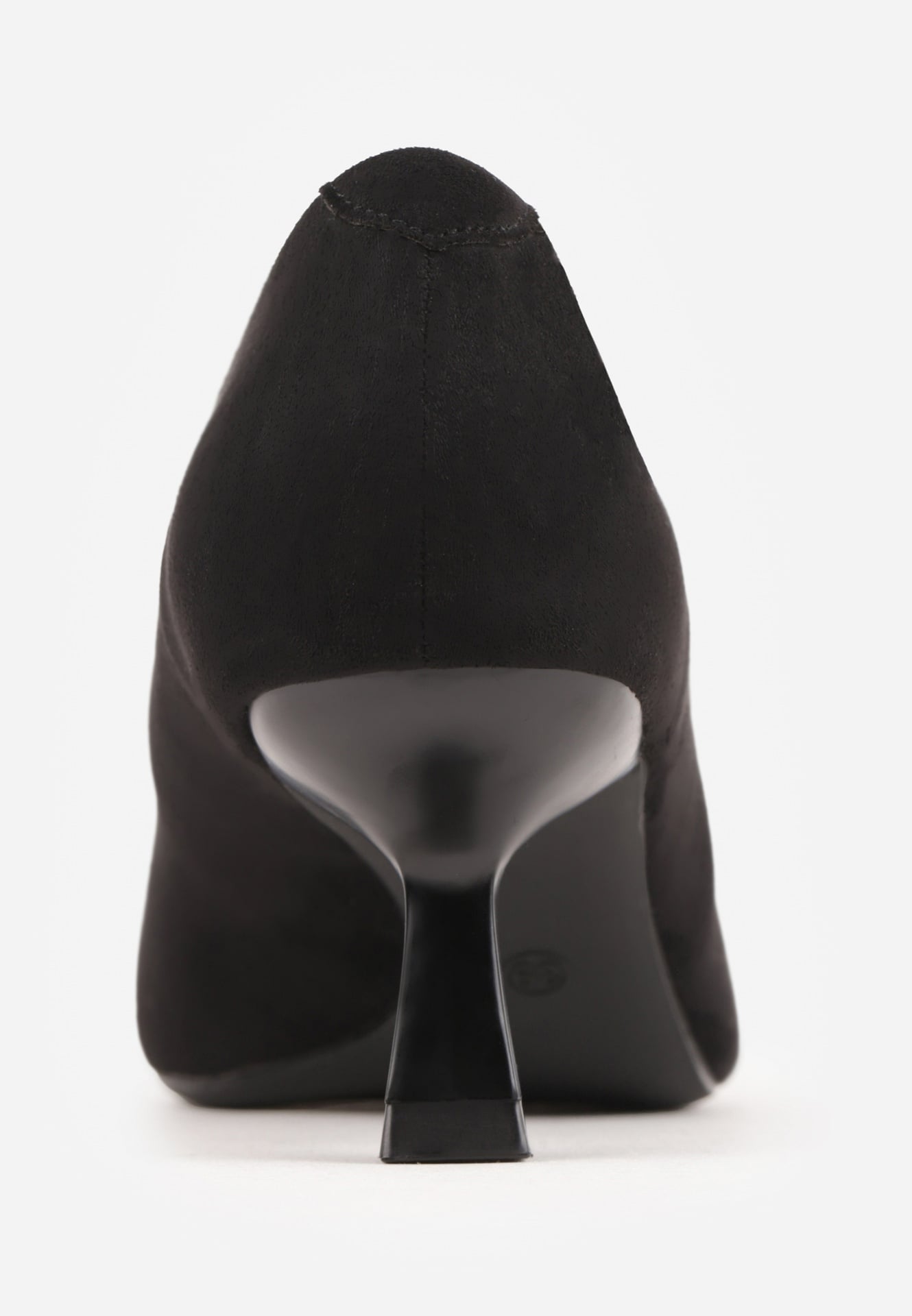 Czarne Czółenka VICES na Obcasie Kaczuszka z Aplikacją w Kształcie Trójkąta Ilereisis