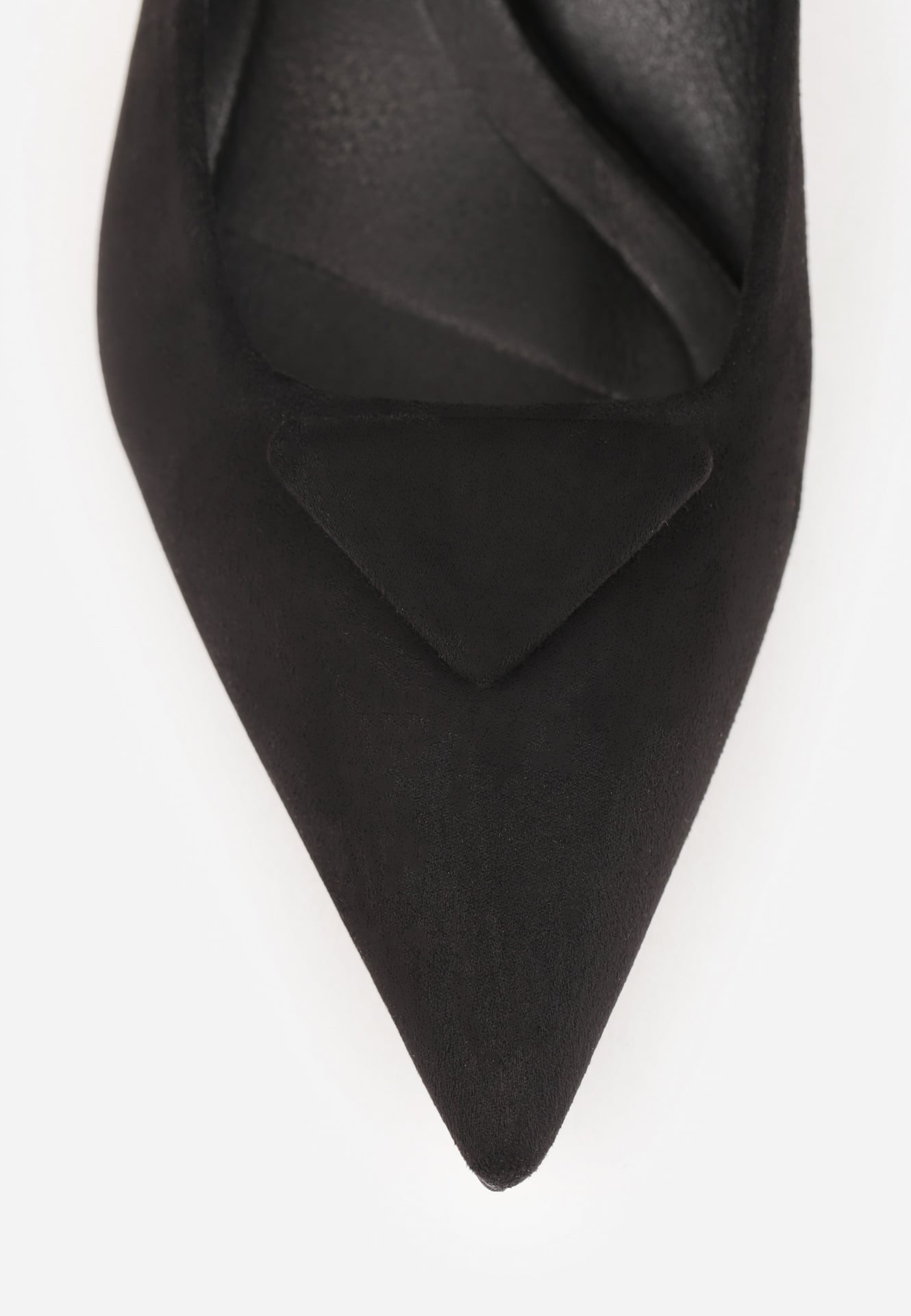 Czarne Czółenka VICES na Obcasie Kaczuszka z Aplikacją w Kształcie Trójkąta Ilereisis