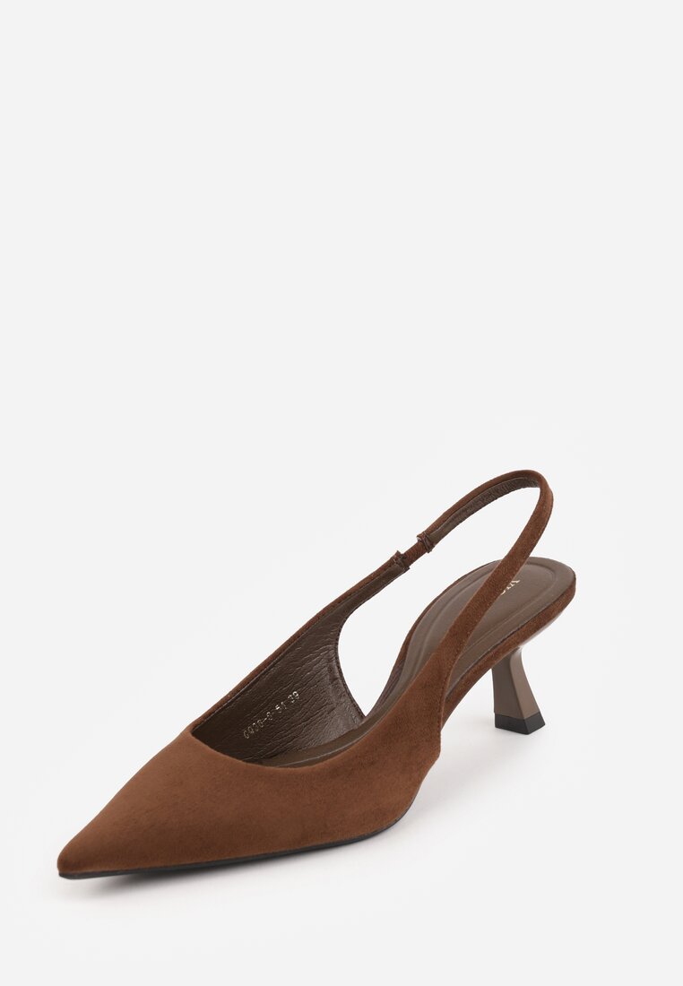 Ciemnobrązowe Czółenka Slingback VICES na Kaczuszce Anatera