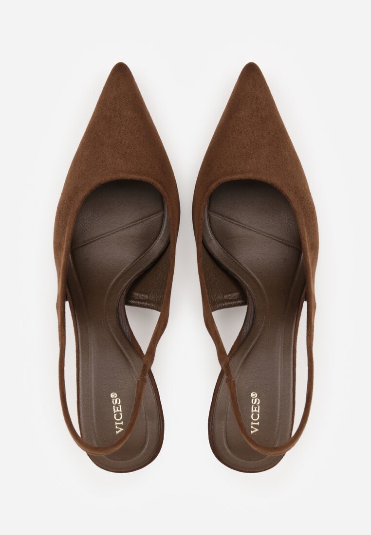 Ciemnobrązowe Czółenka Slingback VICES na Kaczuszce Anatera