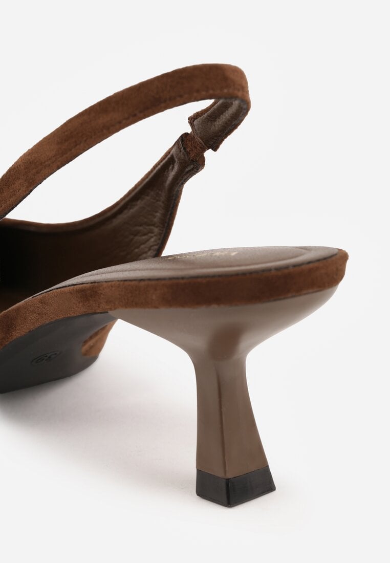 Ciemnobrązowe Czółenka Slingback VICES na Kaczuszce Anatera