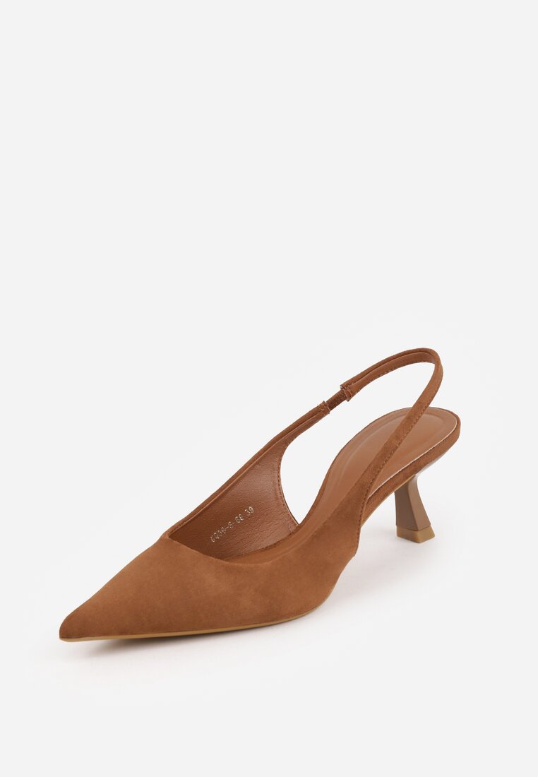 Brązowe Czółenka Slingback VICES na Kaczuszce Anatera